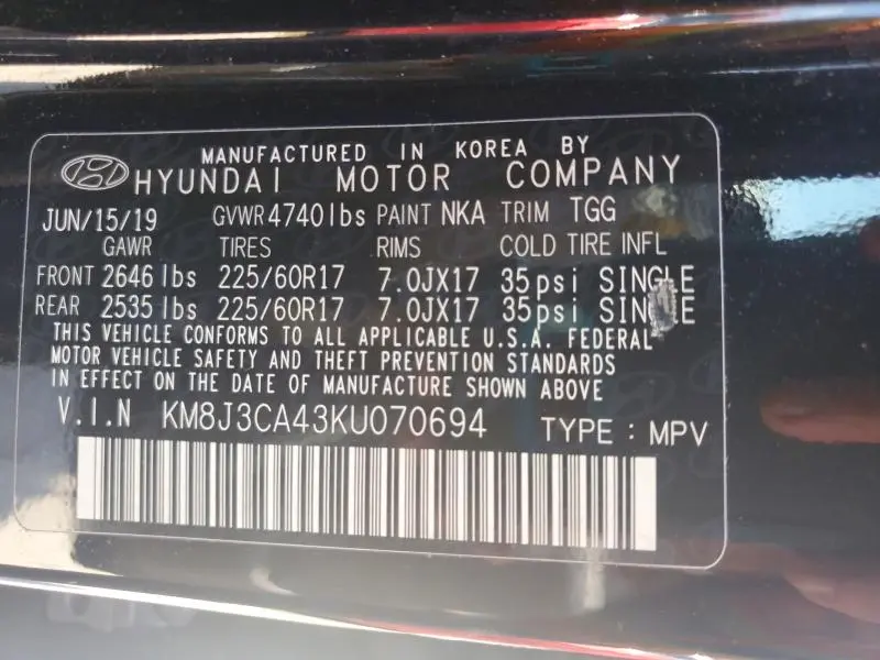 2019 HYUNDAI TUCSON VALUE  