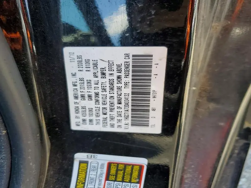 2013 HONDA ACCORD EX  