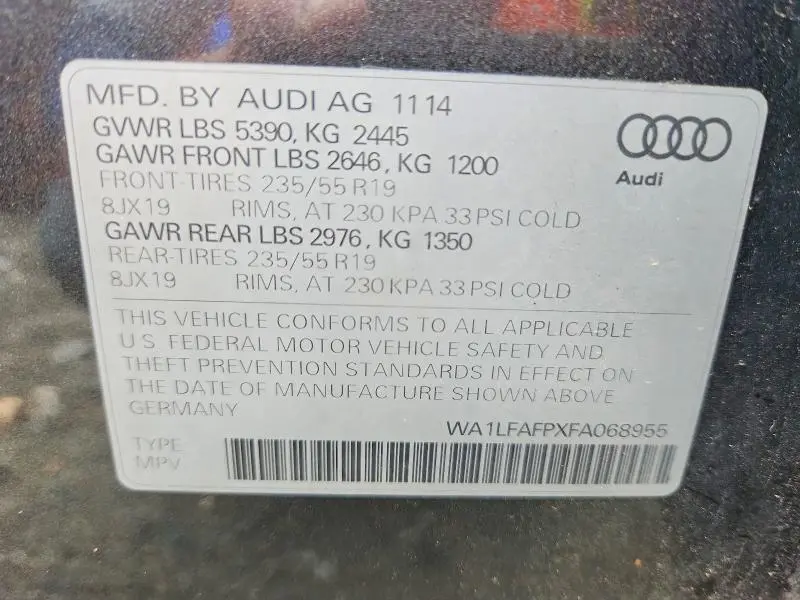 2015 AUDI Q5 PREMIUM PLUS  