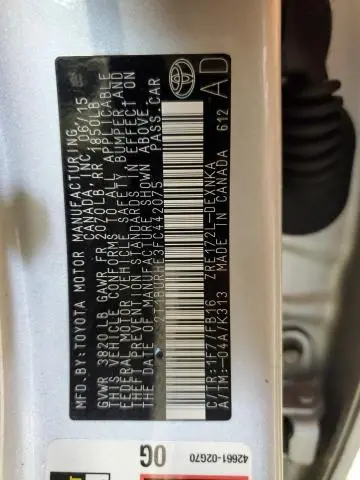 2015 TOYOTA COROLLA L  