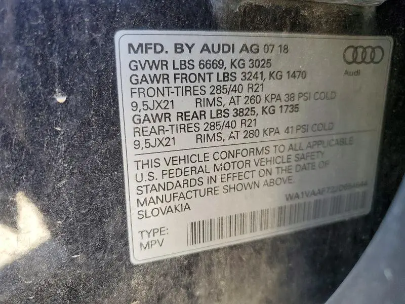 2018 AUDI Q7   