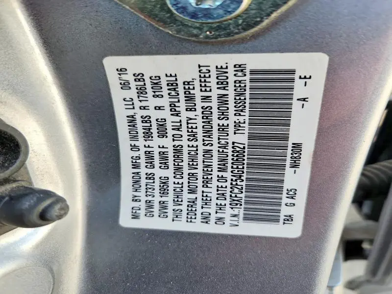 2016 HONDA CIVIC LX  