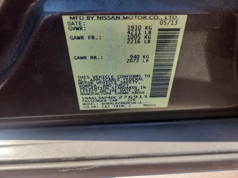 2013 NISSAN ALTIMA 2.5  