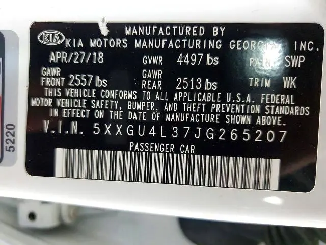 2018 KIA OPTIMA EX  