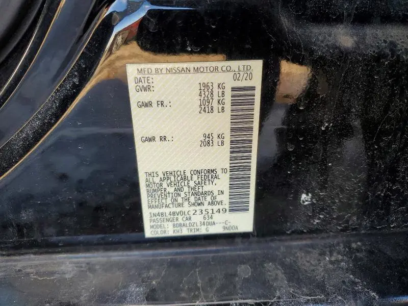 2020 NISSAN ALTIMA 2.5 S  