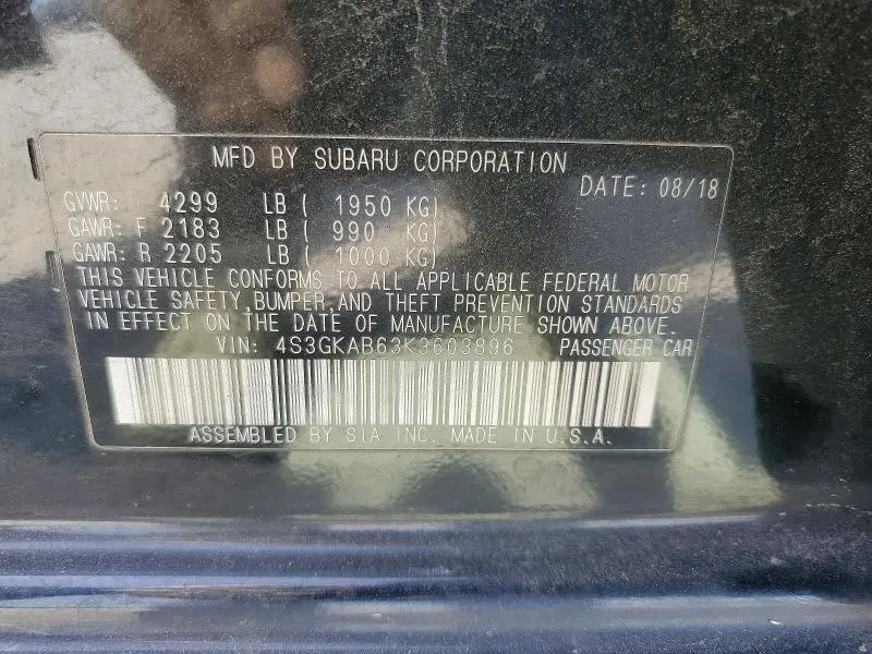 2019 SUBARU IMPREZA   