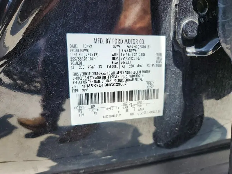 2022 FORD EXPLORER XLT  