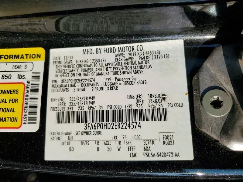 2014 FORD FUSION SE  