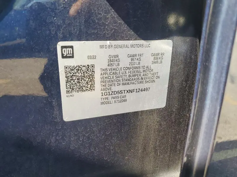 2022 CHEVROLET MALIBU LT  