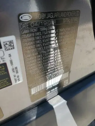 2019 LAND ROVER RANGE ROVER HSE  