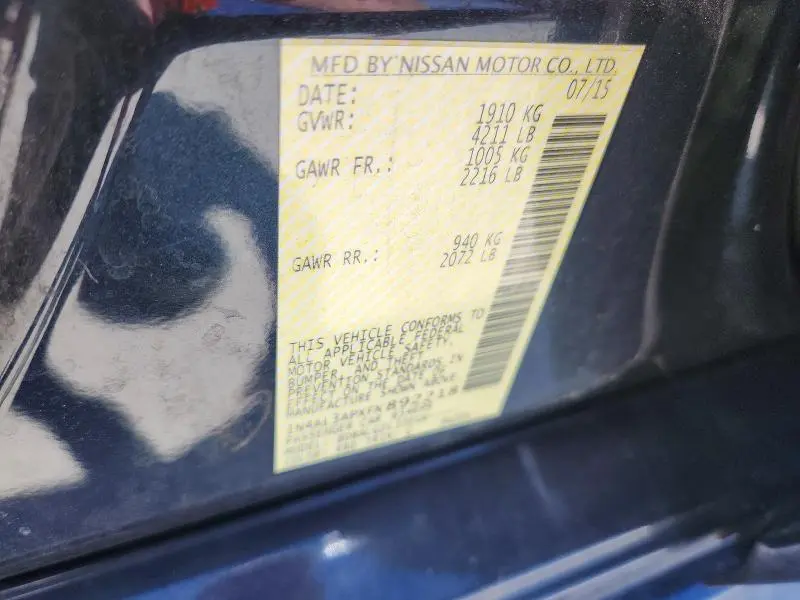 2015 NISSAN ALTIMA 2.5 S  