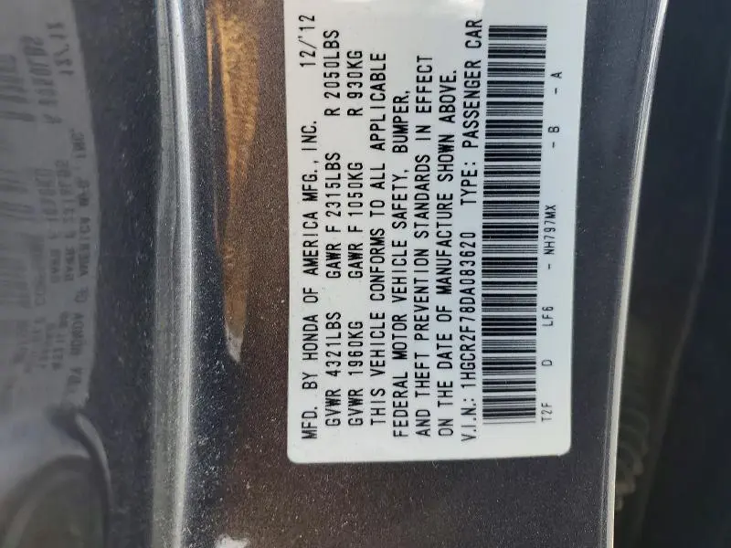 2013 HONDA ACCORD   
