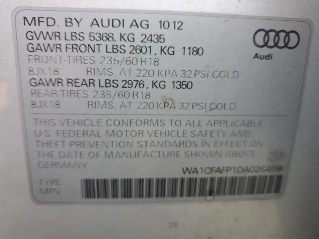 2013 AUDI Q5 PREMIUM  