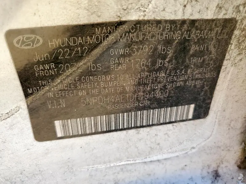 2013 HYUNDAI ELANTRA GLS  