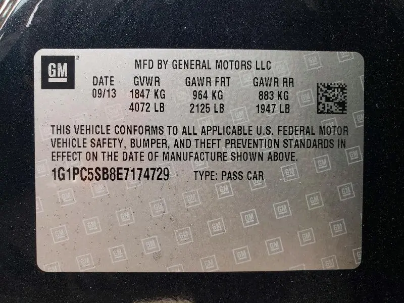 2014 CHEVROLET CRUZE LT  