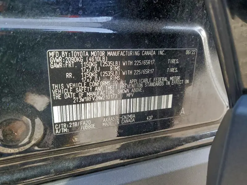 2022 TOYOTA RAV4 XLE  