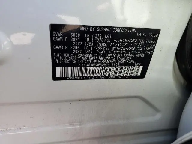 2021 SUBARU ASCENT TOURING  