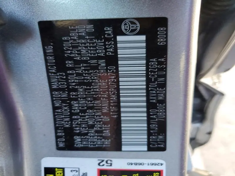 2023 TOYOTA CAMRY XLE  