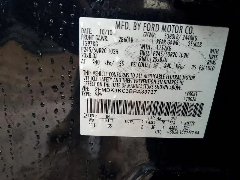 2011 FORD EDGE LIMITED  