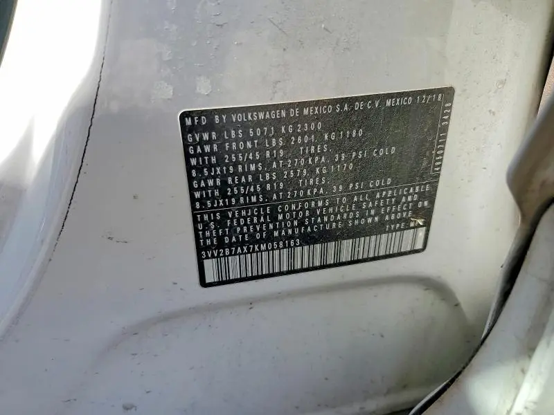 2019 VOLKSWAGEN TIGUAN SE  