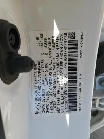 2019 HONDA CIVIC SI  