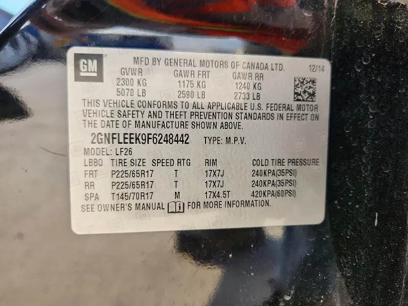 2015 CHEVROLET EQUINOX LS  