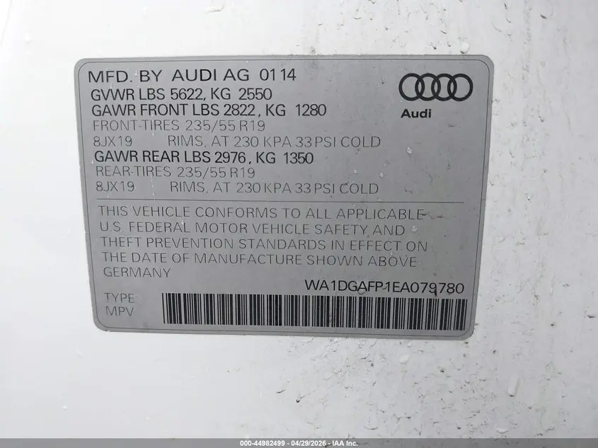 2014 AUDI Q5 3.0T PREMIUM PLUS