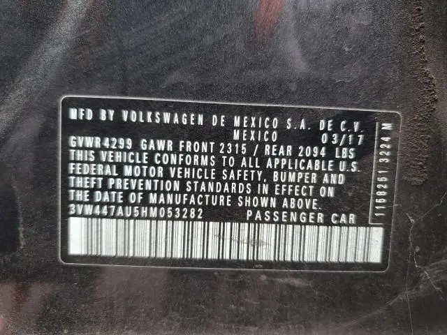 2017 VOLKSWAGEN GTI S/SE  