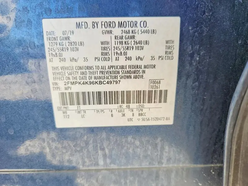 2019 FORD EDGE TITANIUM  