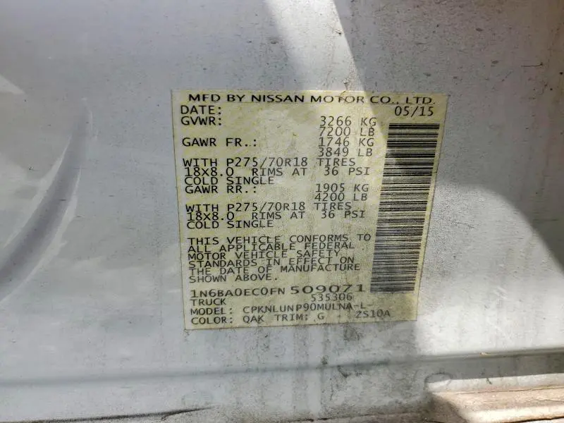 2015 NISSAN TITAN PRO-4X  