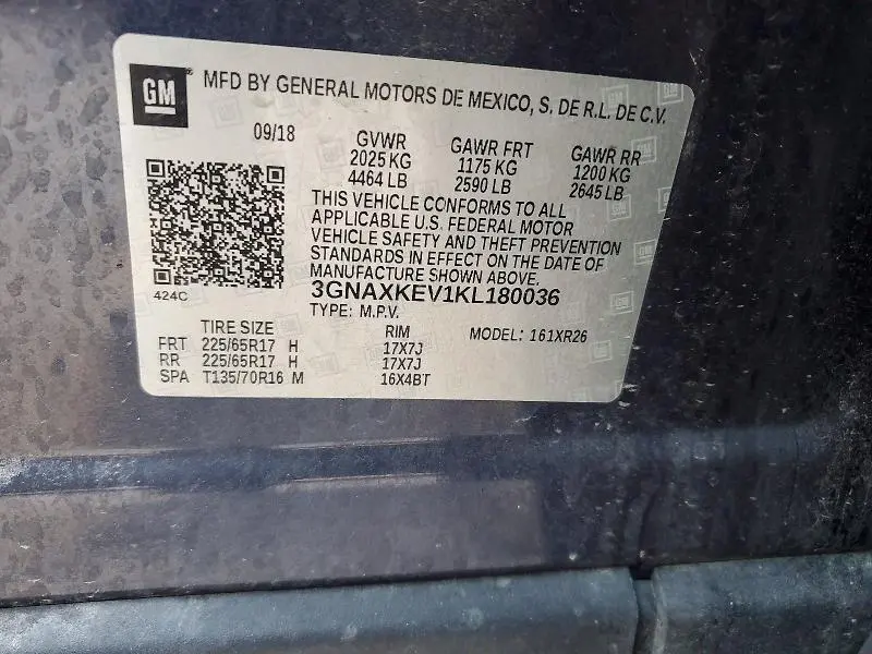 2019 CHEVROLET EQUINOX LT  