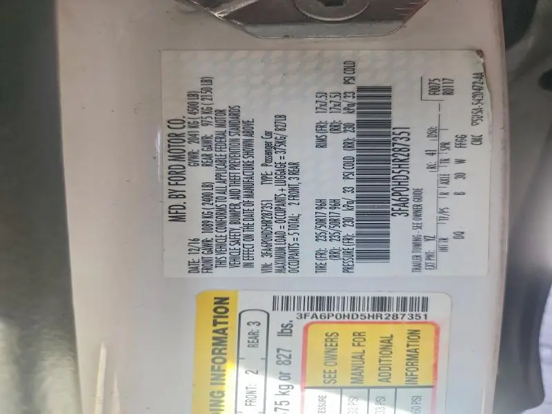 2017 FORD FUSION SE  