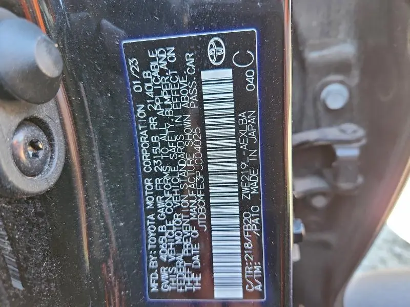 2023 TOYOTA COROLLA LE  