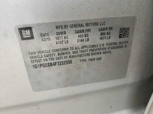 2015 CHEVROLET CRUZE   