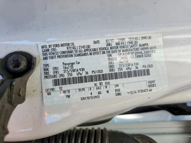 2017 FORD FOCUS SE  