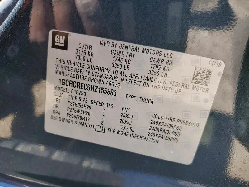 2017 CHEVROLET SILVERADO C1500 LT  