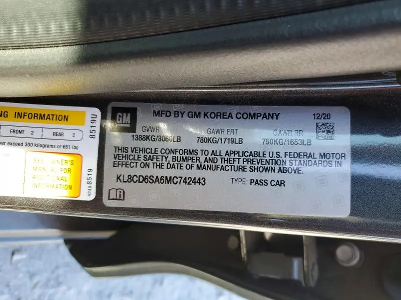 2021 CHEVROLET SPARK 1LT  