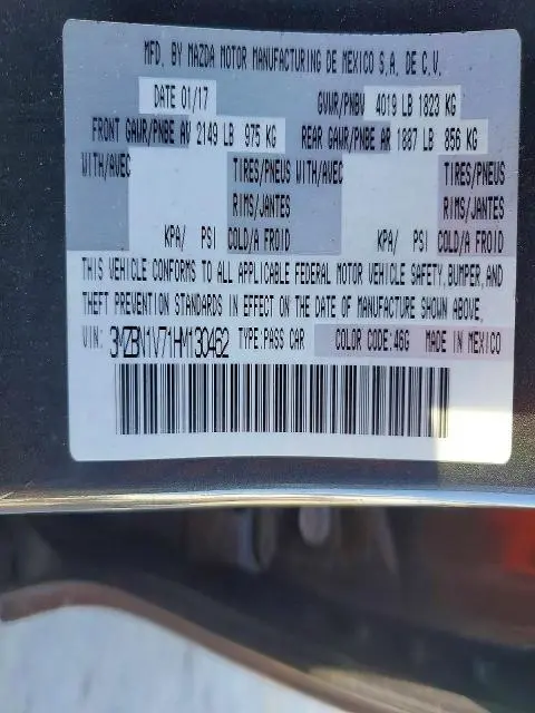 2017 MAZDA 3 TOURING  