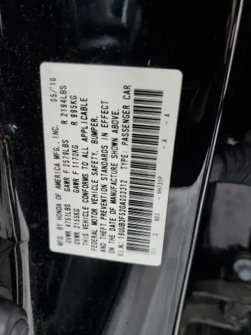 2016 ACURA TLX TECH  