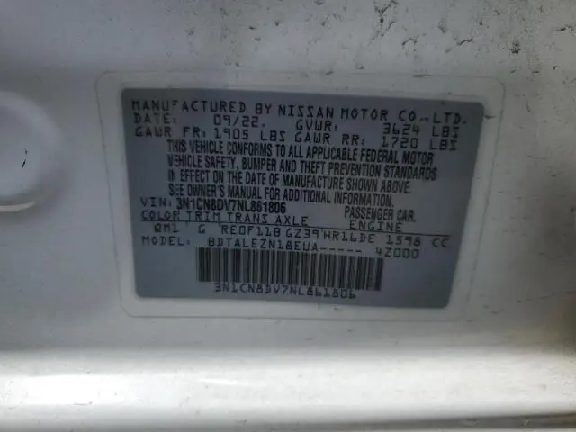 2022 NISSAN VERSA S  