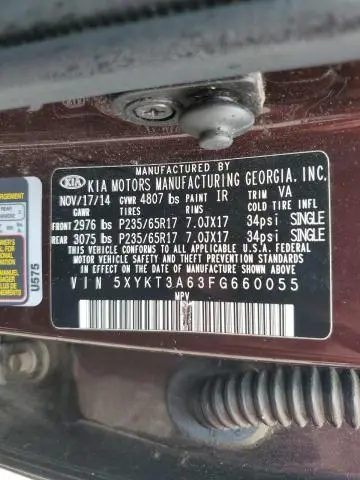 2015 KIA SORENTO LX  