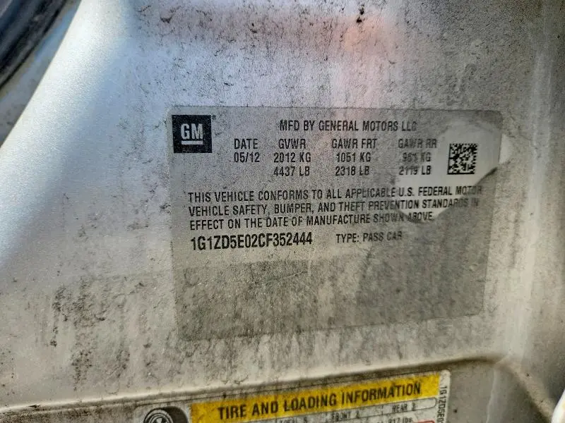 2012 CHEVROLET MALIBU 2LT  