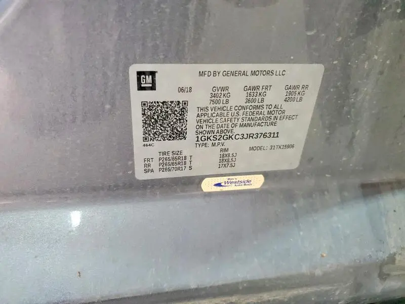 2018 GMC YUKON XL K1500 SLT  