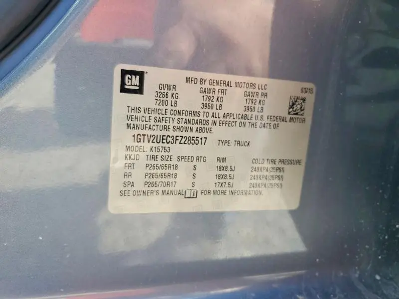 2015 GMC SIERRA K1500 SLE  