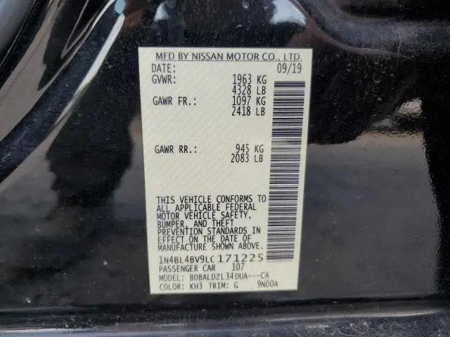 2020 NISSAN ALTIMA S  