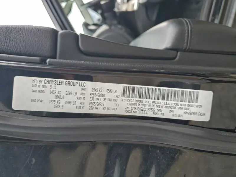 2012 JEEP GRAND CHEROKEE LAREDO  