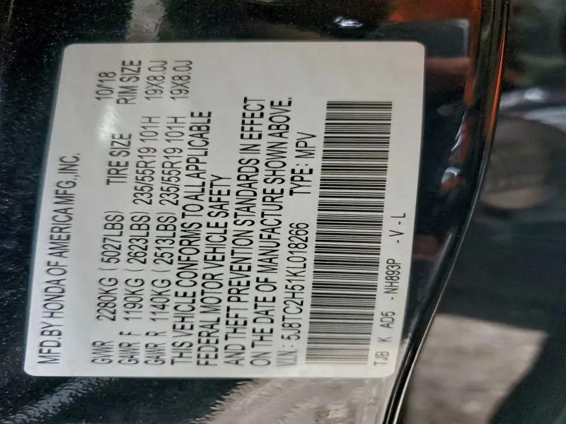 2019 ACURA RDX TECHNOLOGY  