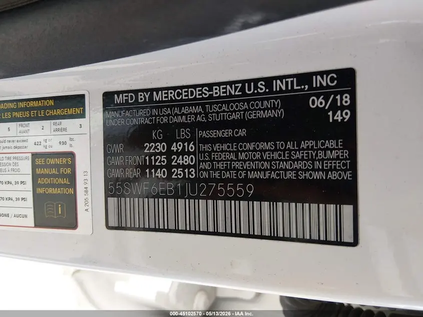 2018 MERCEDES-BENZ AMG C 43 4MATIC