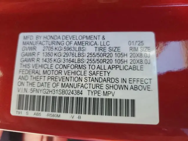 2025 HONDA PILOT SPORT  