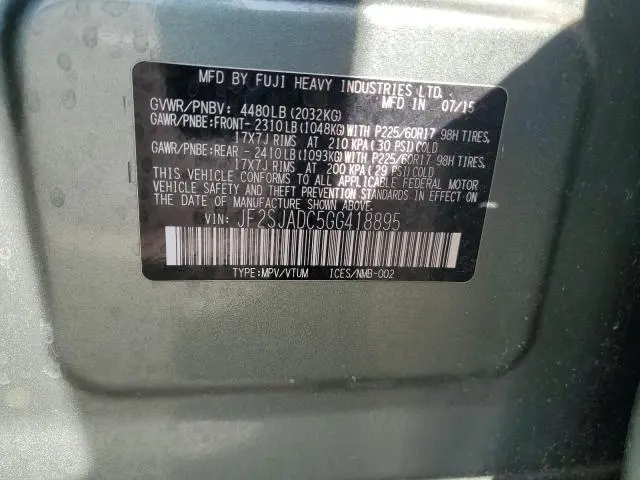 2016 SUBARU FORESTER 2.5I PREMIUM  